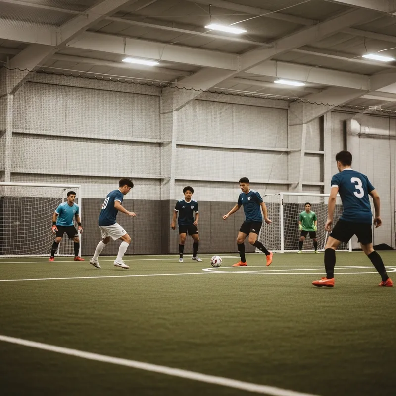 Indoor soccer game in recreation centre