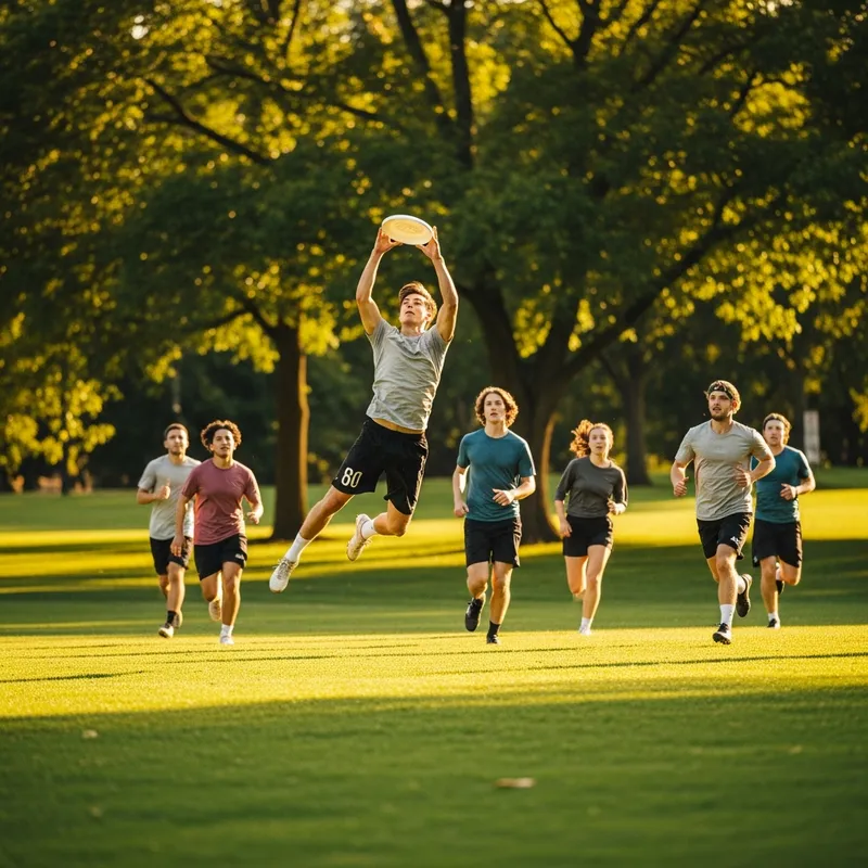 People playing ultimate frisbee on a field in North York