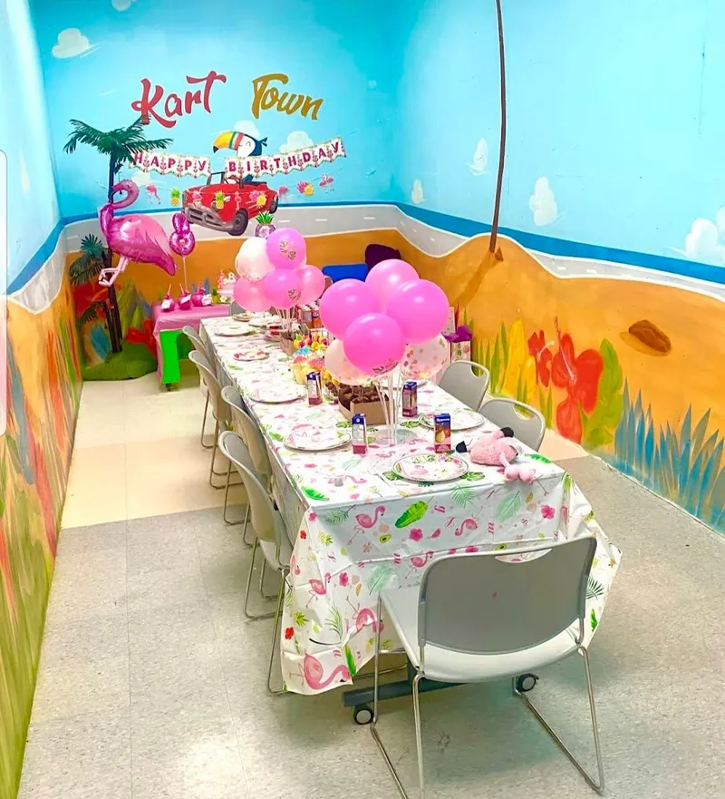 Kart Town indoor play space birthday party room Scarborough