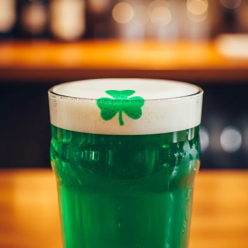 Green beer pint glass for St. Patrick's Day