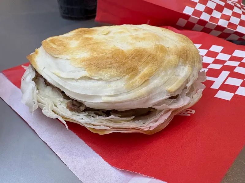 Bingz Crispy Burger rou jia mo Chinese burger at CF Fairview Mall