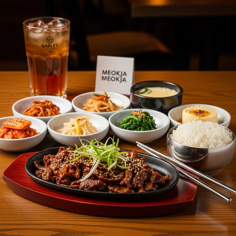 Meokja Meokja premium Korean BBQ beef combo with corn cheese