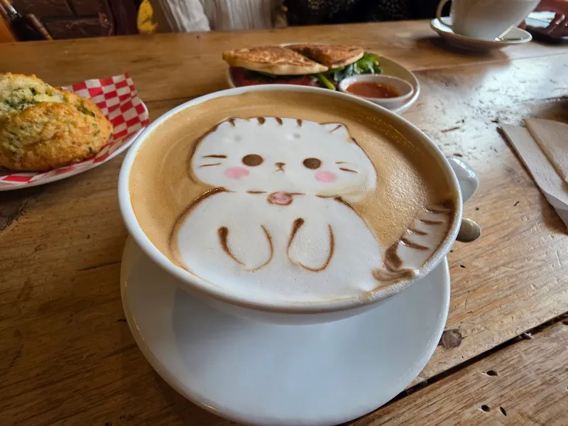 Himalayan Coffee House character matcha latte art